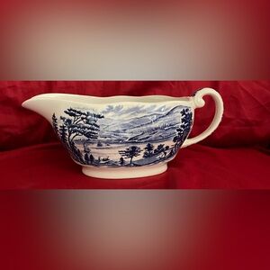 Liberty Blue gravy boat and plate/saucer